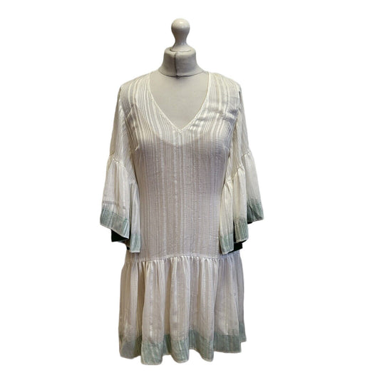 Tracy Reese Anthropologie White Summer Dress Uk Women's S Eu 36 G103