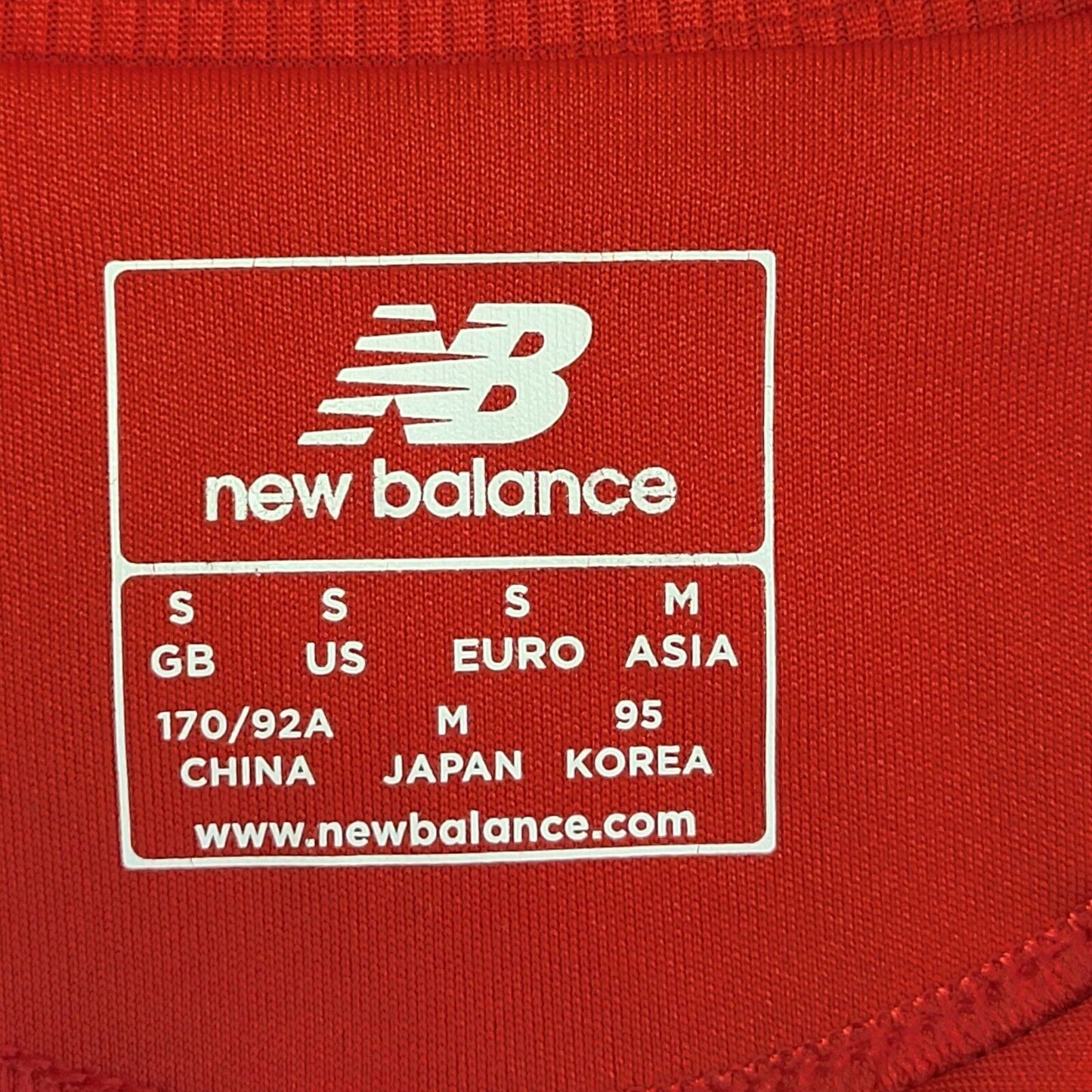 New Balance Red Liverpool 2109 Home Kit Football Shirt UK Men's S eu 46 F293
