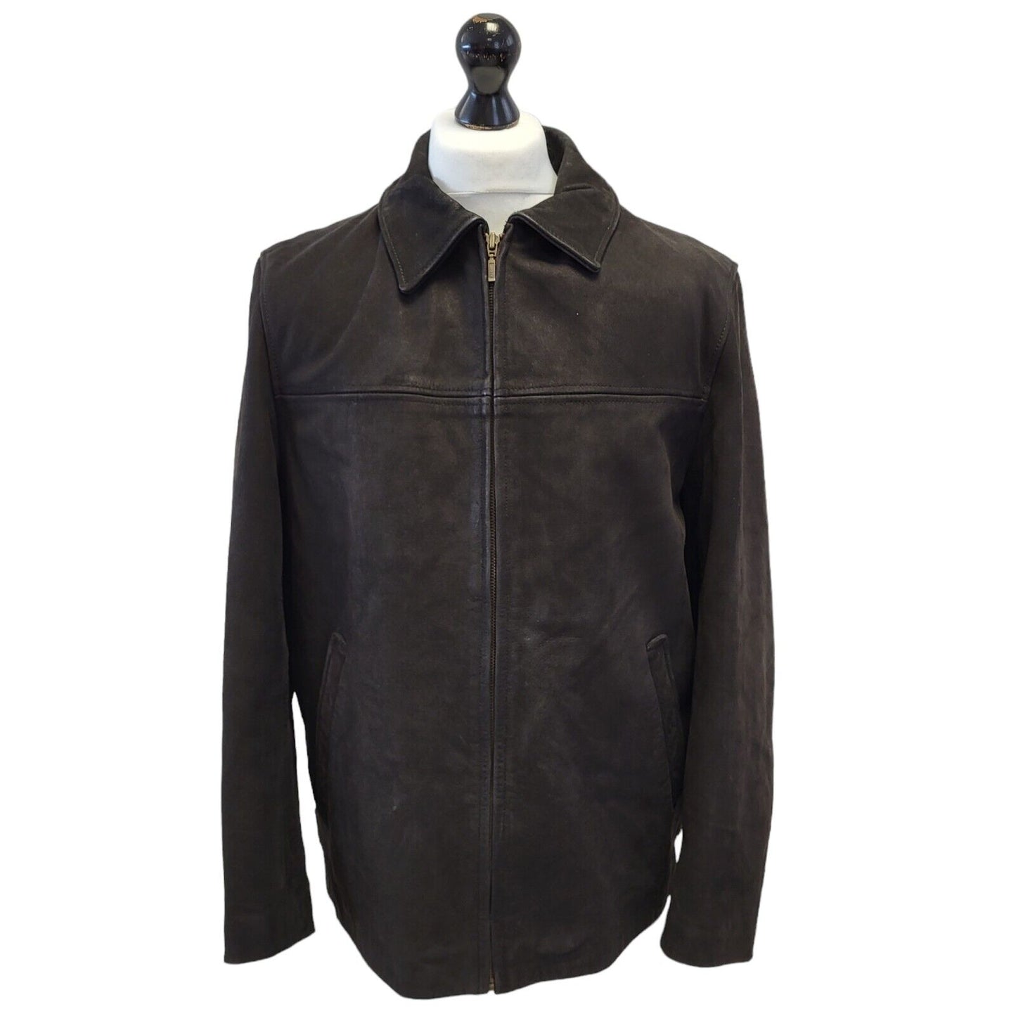 Thomas Nash Black Suede Leather Jacket Uk Men's Medium G713