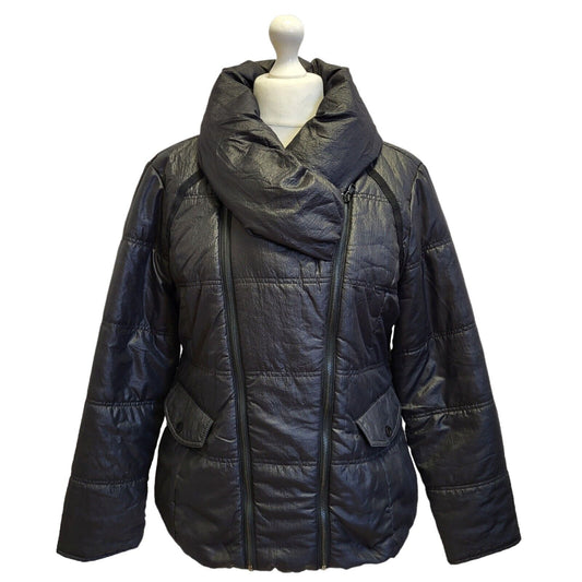 Kenneth Cole Black Double Zip Jacket Uk Women's XL Eu 42 G12