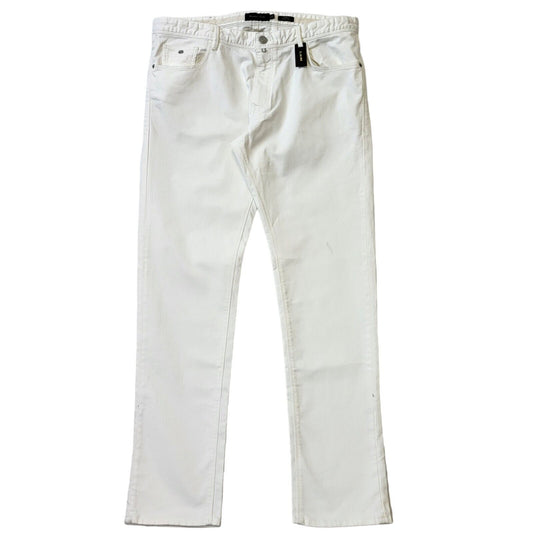 Massimo Dutti White Straight Leg Denim Jeans Uk Men's XL W36 L33 Bnwt G185
