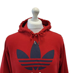 Adidas Red Spell Out Retro Long Sleeve Sweatshirt Men's  Hoodie Uk M G935