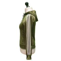 Adidas Green Zipped Drawstring Tracksuit Hoodie Women's Uk 8 S EU 32 H934