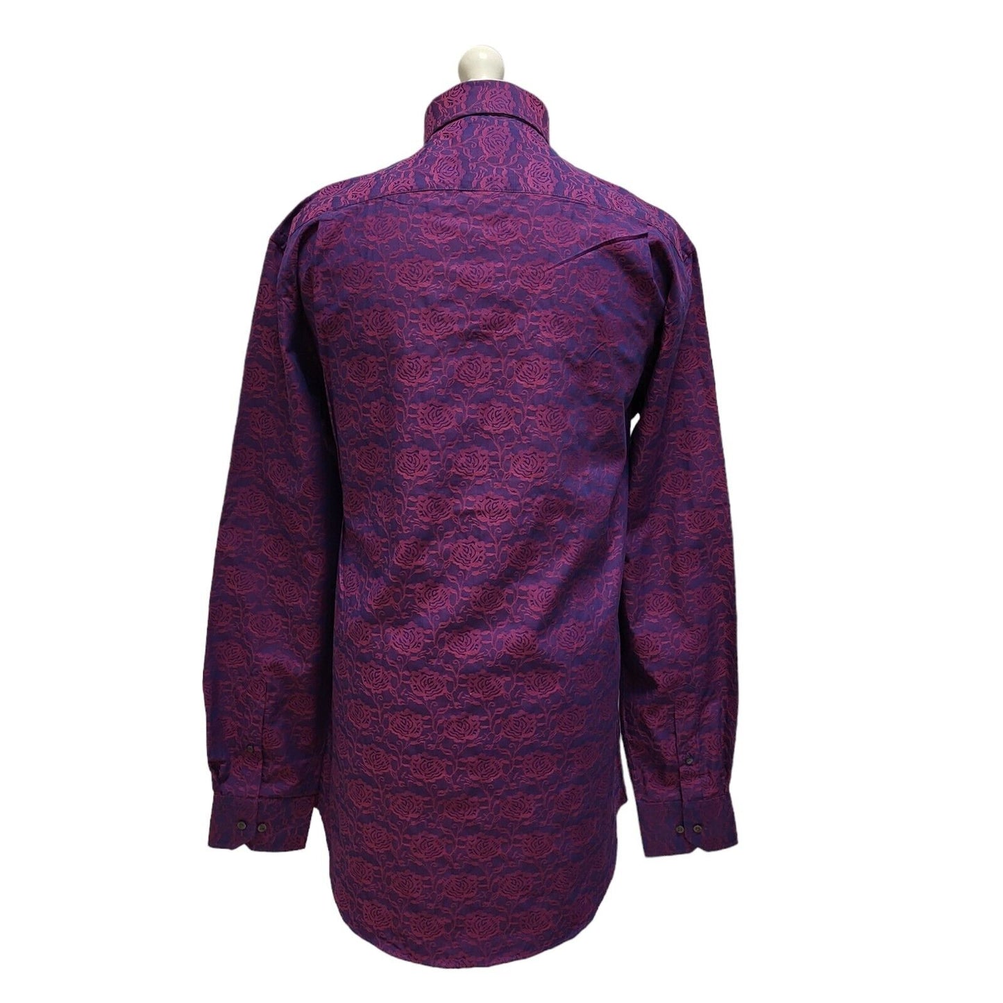 Moss Esq Purple Long Sleeve Shirt Uk Men's Large Long BB379