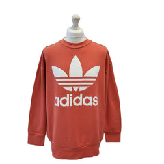 Adidas Peach Over-sized Round Neck Spell Out Sweatshirt Women's Uk Xs 6 H95