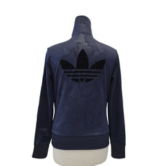 Adidas Dark Blue Patterned Tracksuit Track Jacket Women's Uk S 8 H92