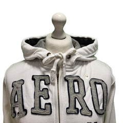Aeropostate White Long Sleeve Zip Sweatshirt Hoodie Men's UK M EU 50 H594 BNWT
