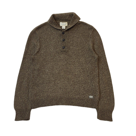 Ralph Lauren Brown 1/4 Button Long Sleeve Men's Jumper Uk L eu 54 G929