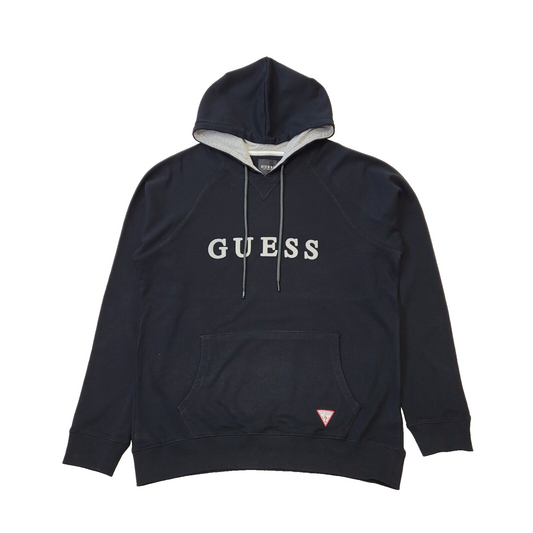Guess Black Spell Out Retro Long Sleeve Sweatshirt Hoodie Men's Uk XL H109