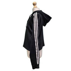 Adidas Black Cropped Hooded Drawstring Sweatshirt Women's UK XL 14 G780