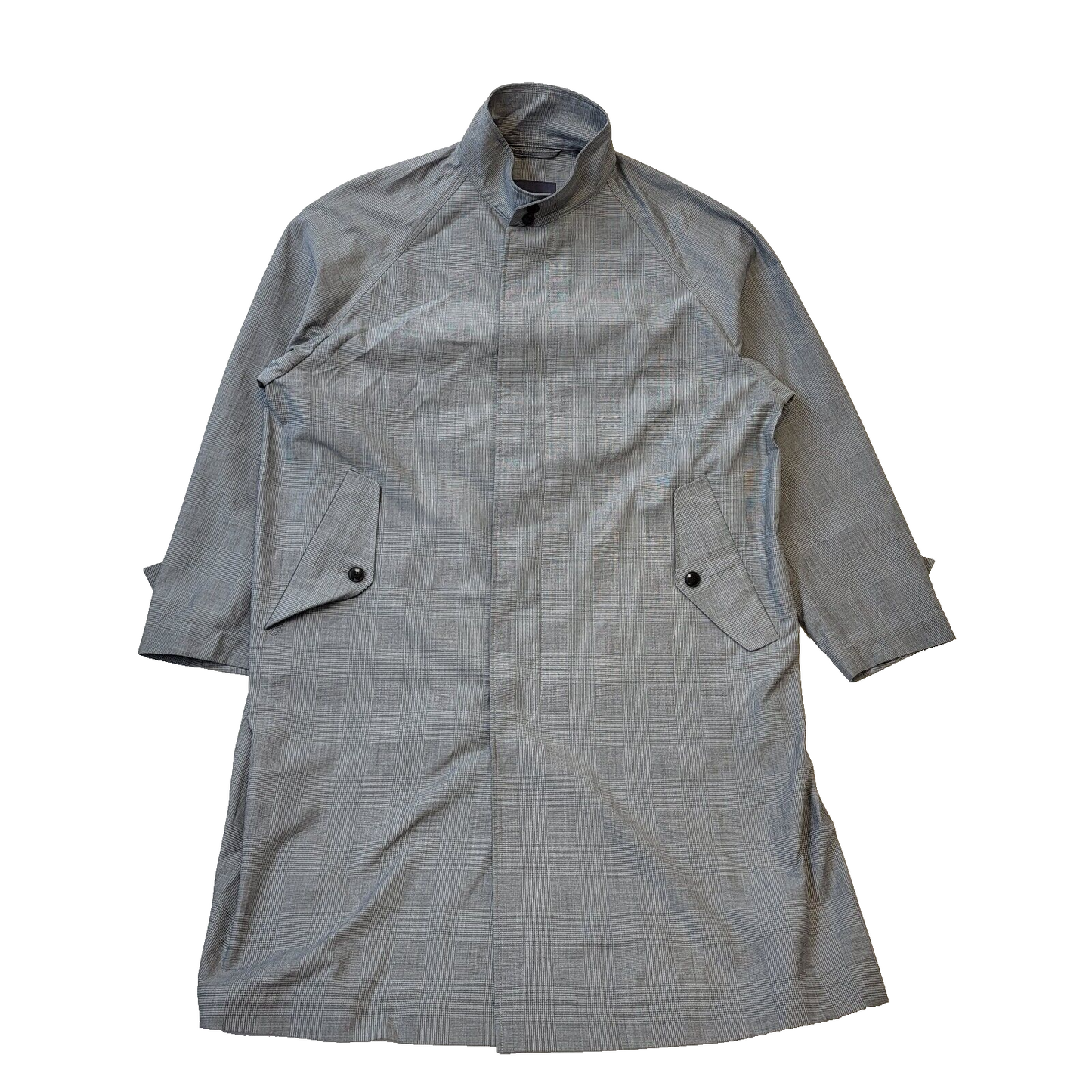 Bnwt Gymphlex Grey Check Plaid Lightweight Trench Coat Men's L eu 54 H81