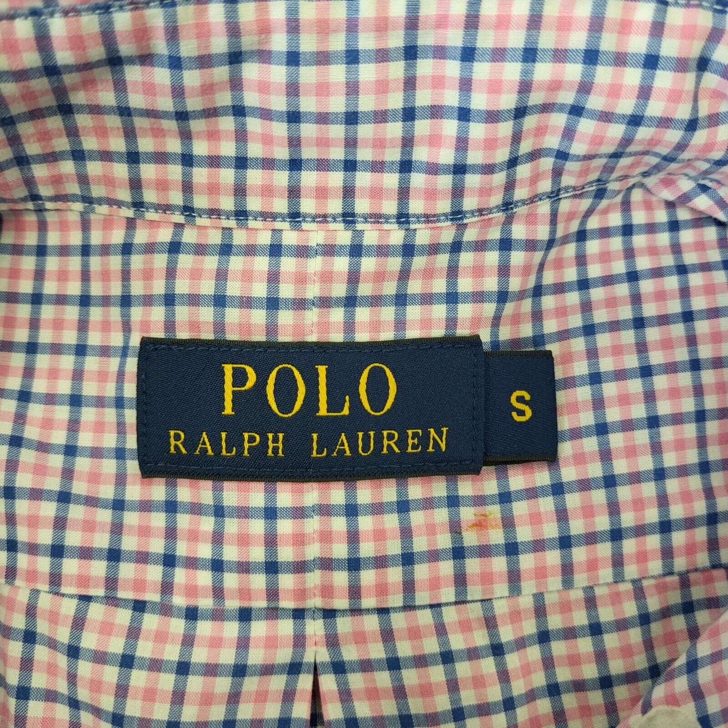 Ralph Lauren Pink Blue Check Long Sleeve Collared Shirt Men's UK S eu 46 H378