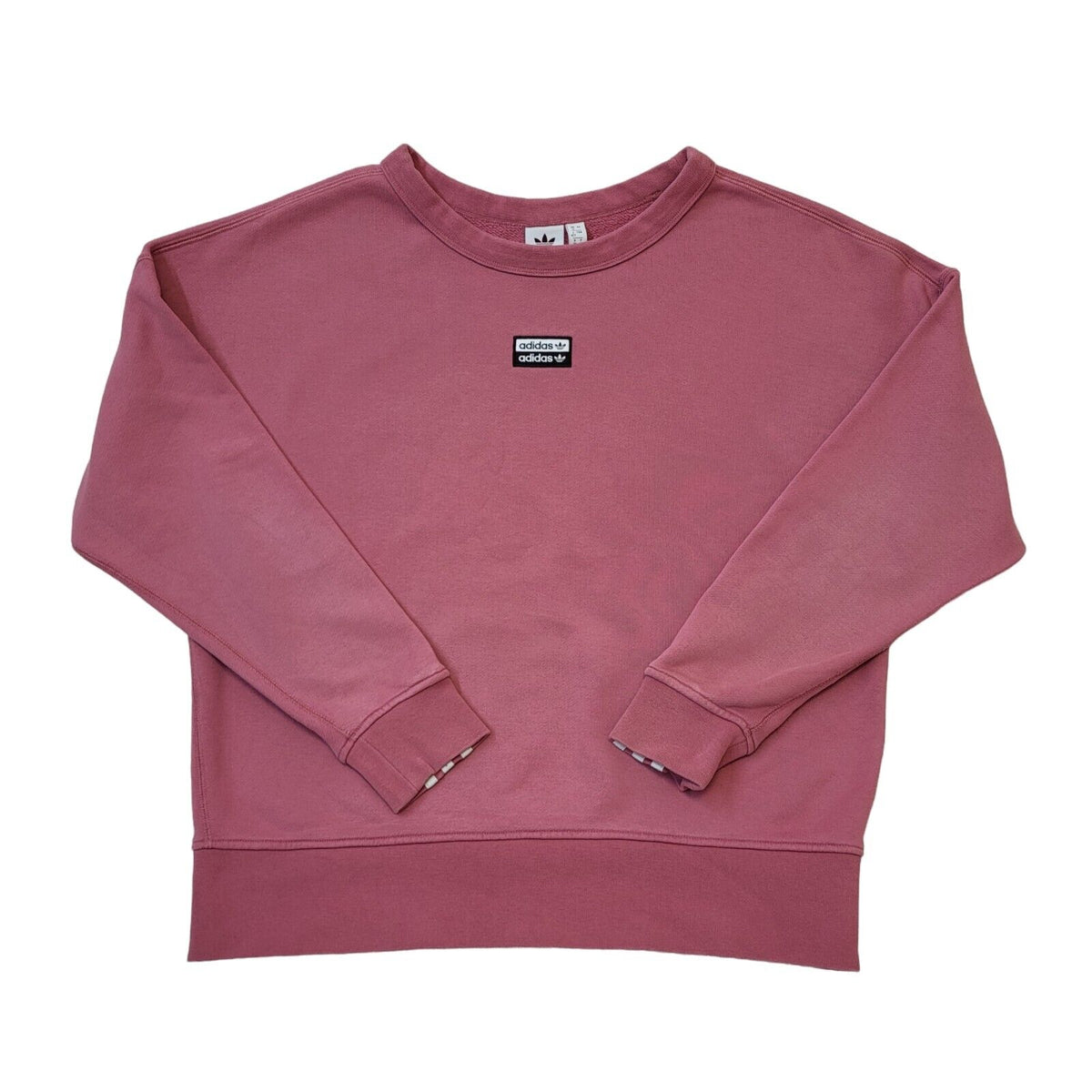 Adidas Pink Over-sized Round Neck Spell Out Sweatshirt Women's Uk 12 L G938