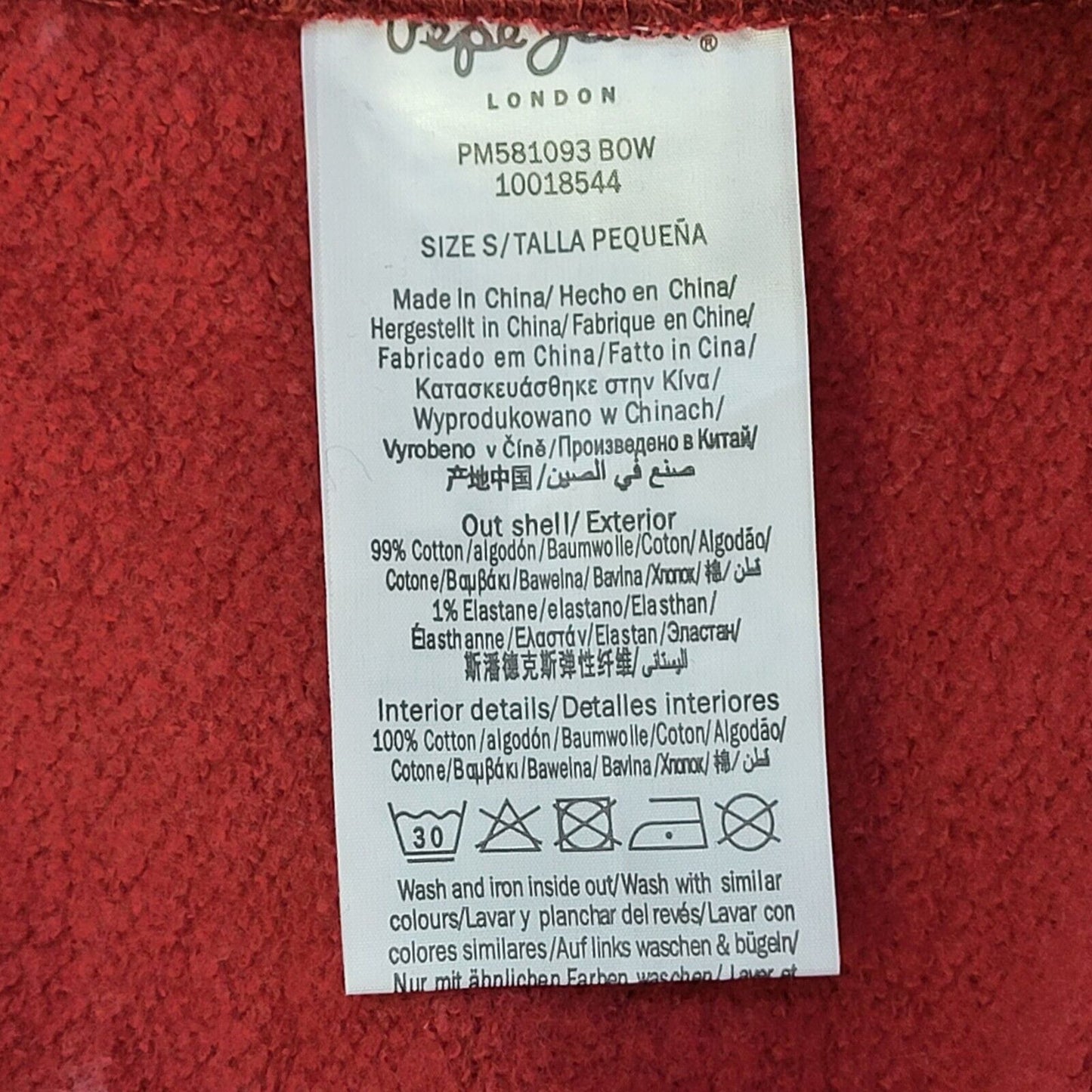Pepe Jeans Red Crew Neck Sweatshirt UK Men's Small G488