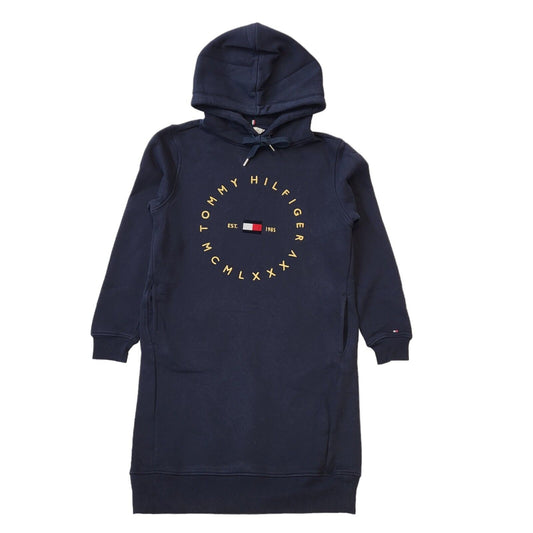 Tommy Hilfiger Navy Drawstring Long Baggy Sweatshirt Hoodie Women's UK XXS H140