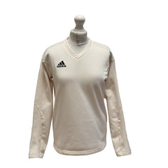 Adidas Cream V-Neck Sports Top Women's Size UK S/M BB290