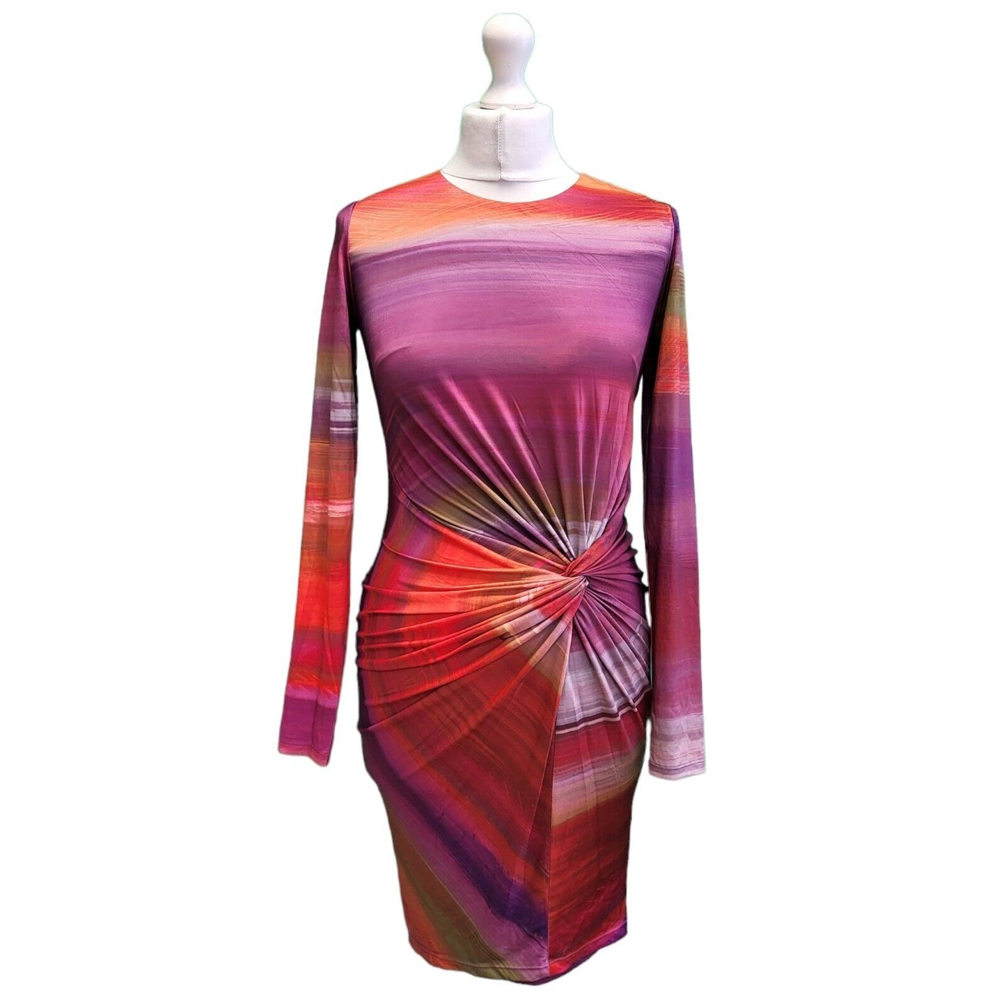 Ted Baker Purple Long Sleeve Slim Evening Formal Dress Women's UK 4-6 G822