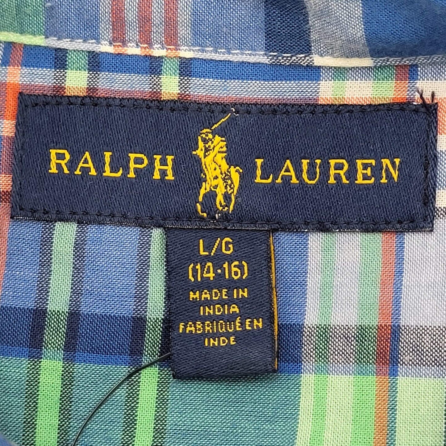 Polo Ralph Lauren Blue White Check Long Sleeve Shirt Uk Women's Large G598