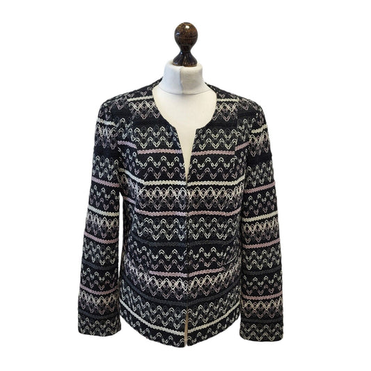 Kaleidoscope Evening Jacket Black Purple White Geometric Print UK 16 EU 44 G164