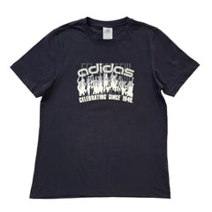 Adidas T-Shirt Short Sleeve Black Round Neck Top Mens Uk L EU 54 G349