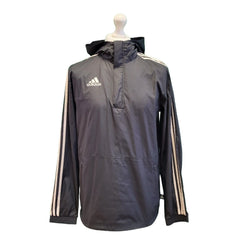 Adidas Black White Trim 1/4 Zip Lightweight Hooded Sport Jacket Men's UK S H133