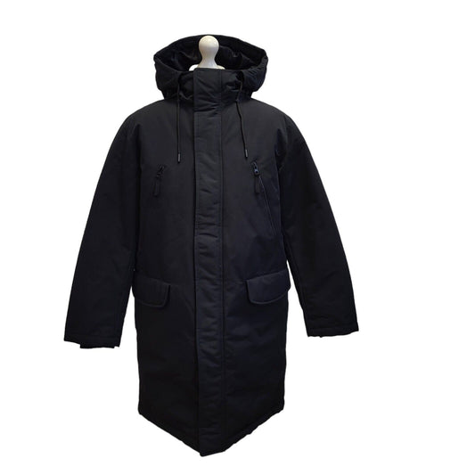 Red Herring Wadded Parka Black Zip & Snap Hooded Coat Uk Men's S Eu 46 G33
