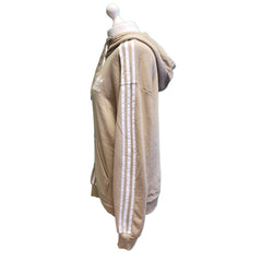 Adidas Beige White Drawstring Over-sized Hooded Sweatshirt Women's UK 8 S G782