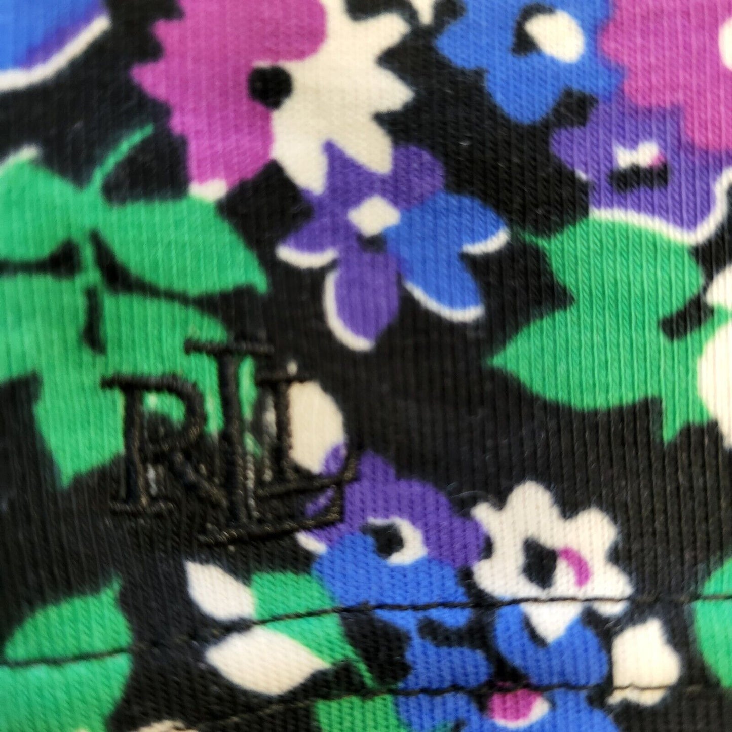 Ralph Lauren Black Purple Floral Short Sleeve Women's UK XS 6 H187