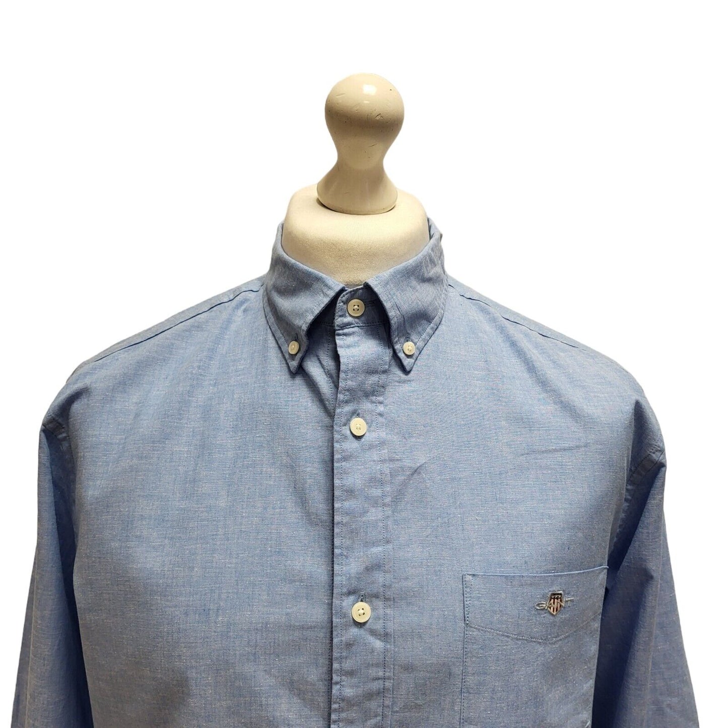 Gant Light Blue Long Sleeve Shirt Uk Men's Large BB390