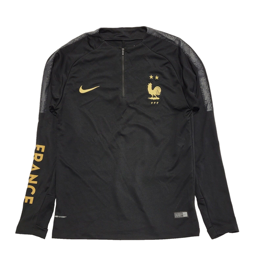 Nike Dri-Fit Black France Sport 1/4 Zip Top Men's UK M EU 50 H970