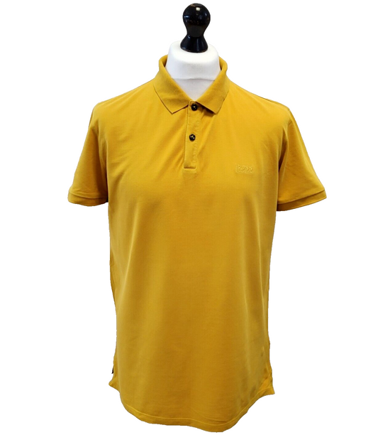 Hugo Boss Mustard Short Sleeve Polo Shirt Mens Uk XL EU 56 G341
