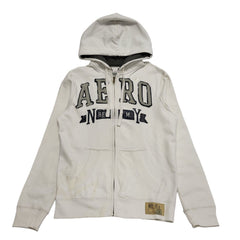 Aeropostate White Long Sleeve Zip Sweatshirt Hoodie Men's UK M EU 50 H594 BNWT