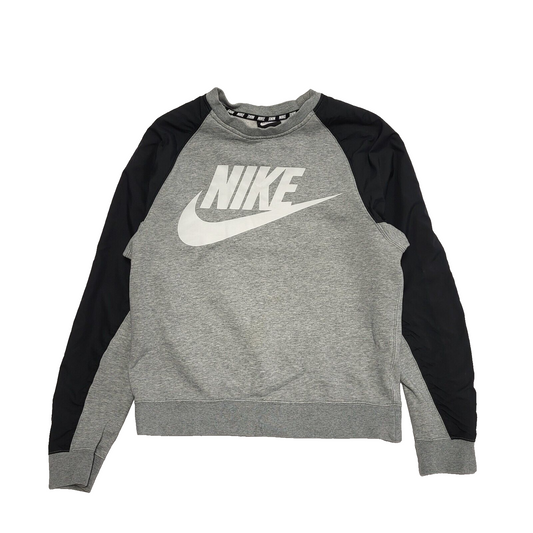 Nike Grey Black Long Sleeve Casual Sports Sweatshirt Men's UK XS EU 44 H968