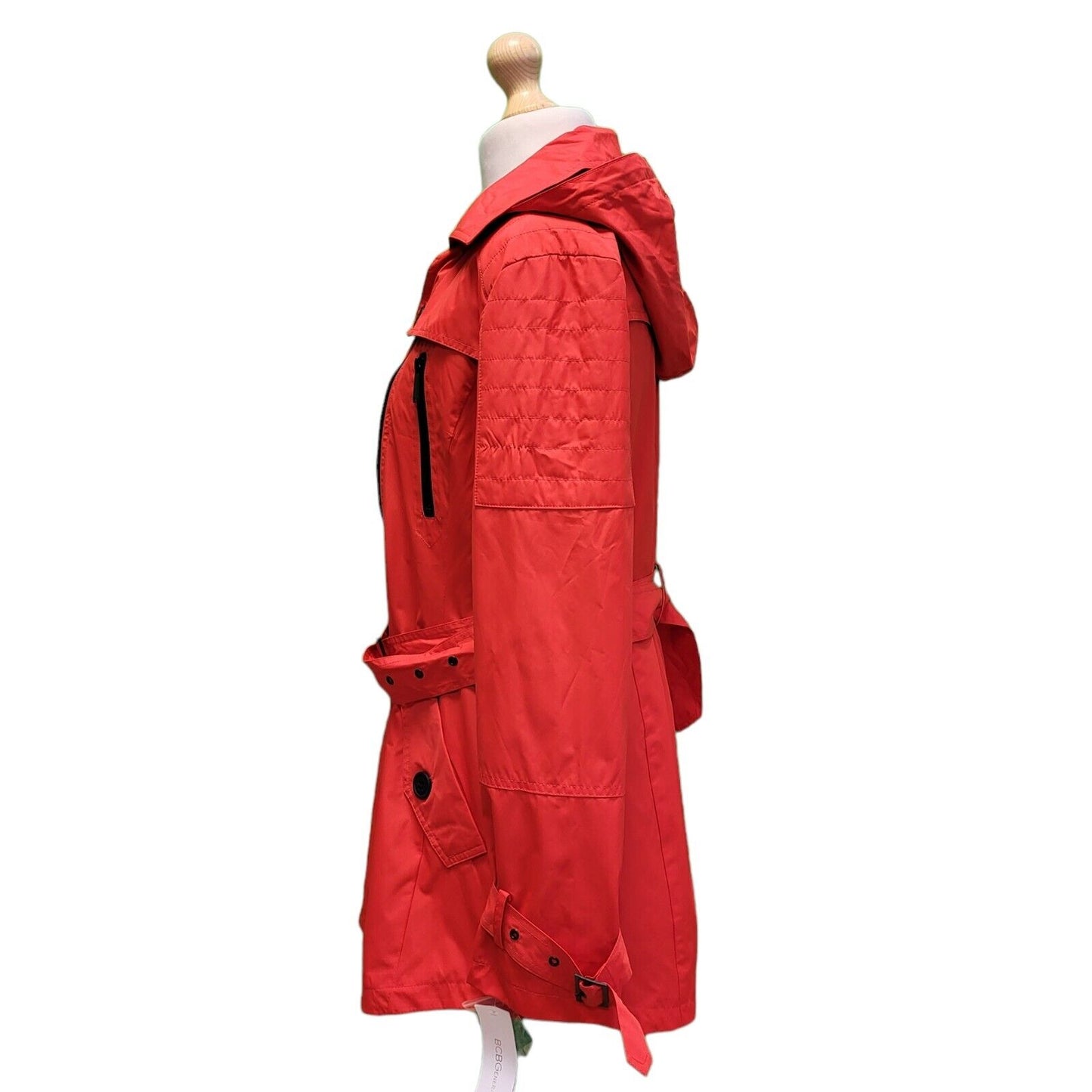 BCB Generation Red Belted Waterproof Zip Coat UK Women's XL BNWT H692