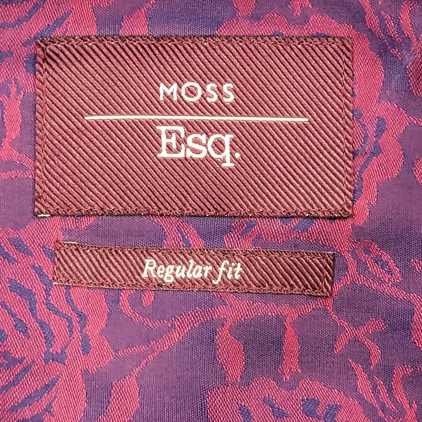 Moss Esq Purple Long Sleeve Shirt Uk Men's Large Long BB379