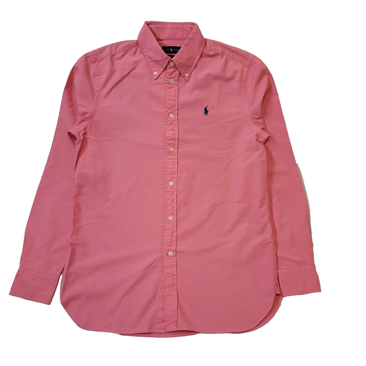 Ralph Lauren Salmon Pink Relaxed Fit Long Sleeve Shirt Men's UK S H128