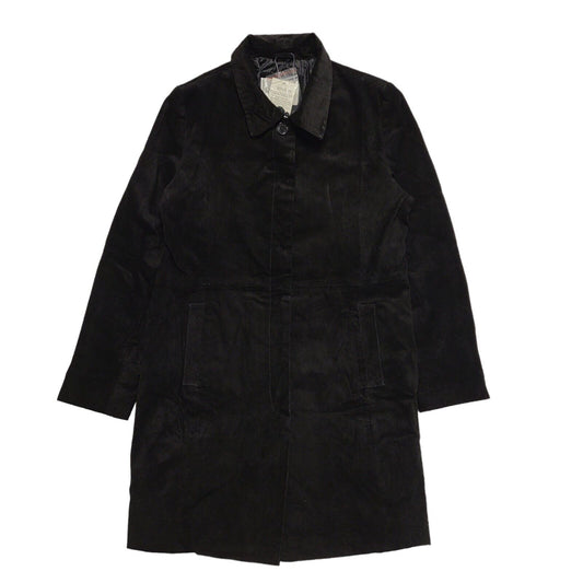 The Keenan Leather Black Button Long Sleeve Leather Coat UK Women's 14 BNWT H689