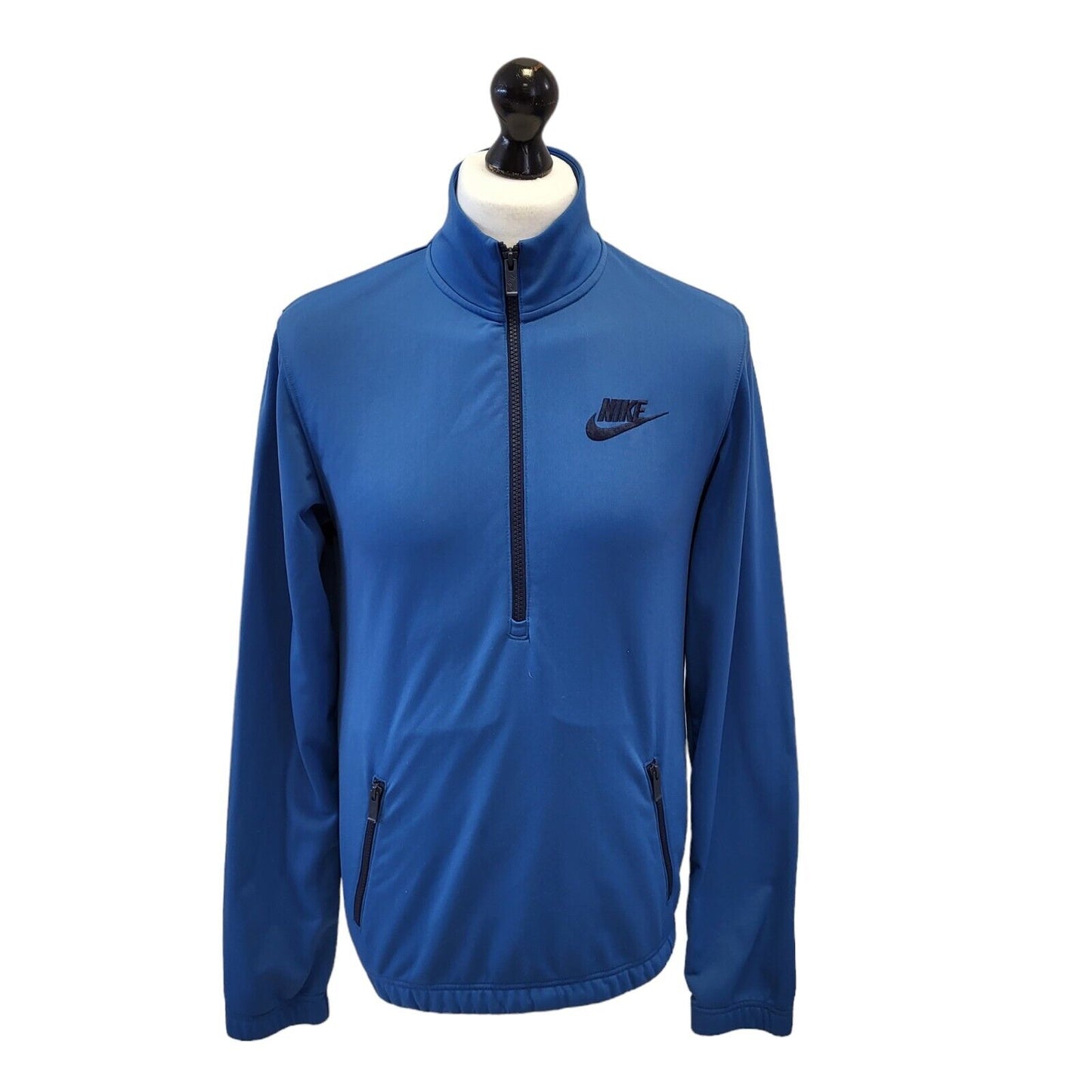 Nike Blue 1/4 Zip Long Sleeve Active Wear Sports Top Uk Men's Small G453