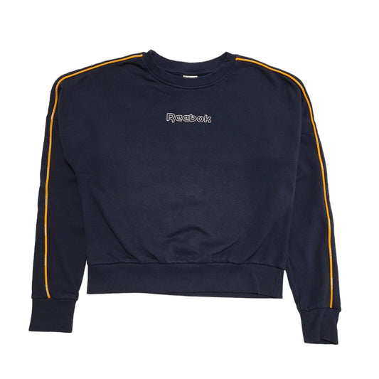 Reebok Navy Blue Long Sleeve Round Neck Sweatshirt uk Women's Medium H711
