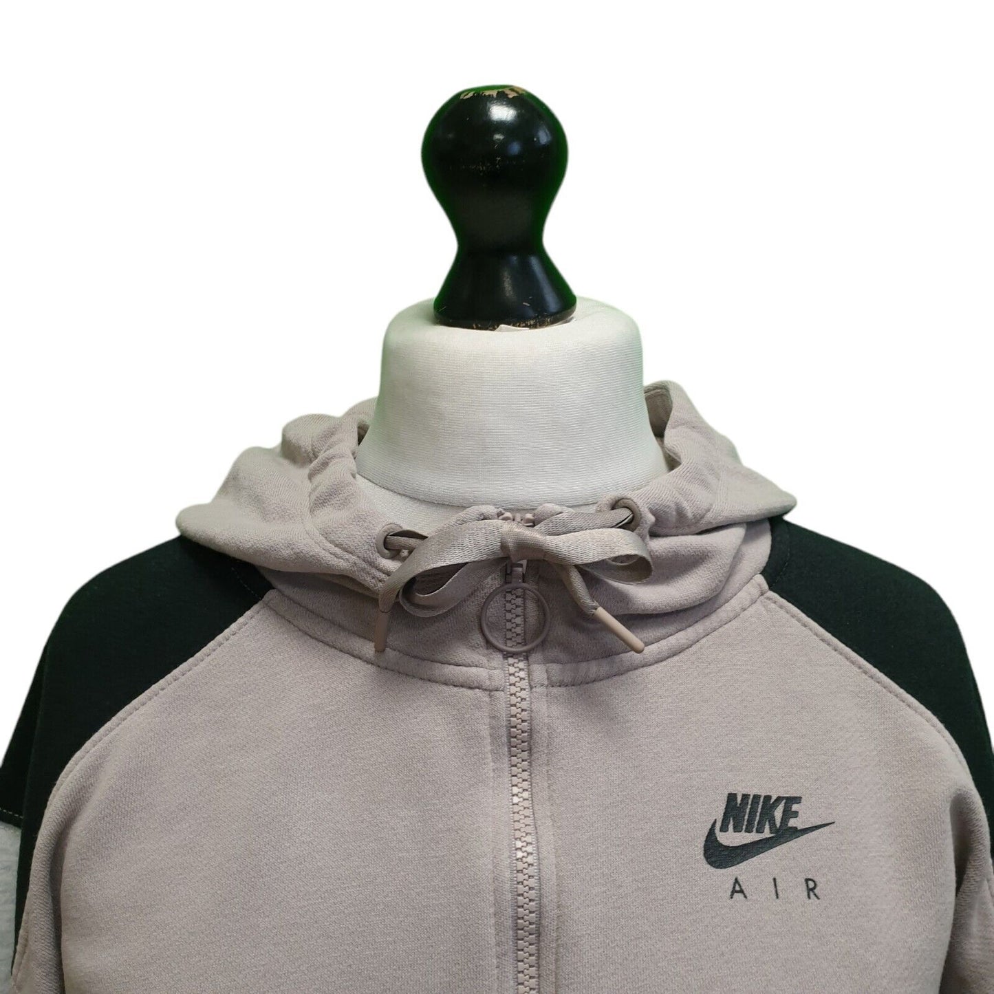 Nike Grey Black Cropped Drawstring Sweatshirt Hoodie Women's UK S 8 EU 36 H938