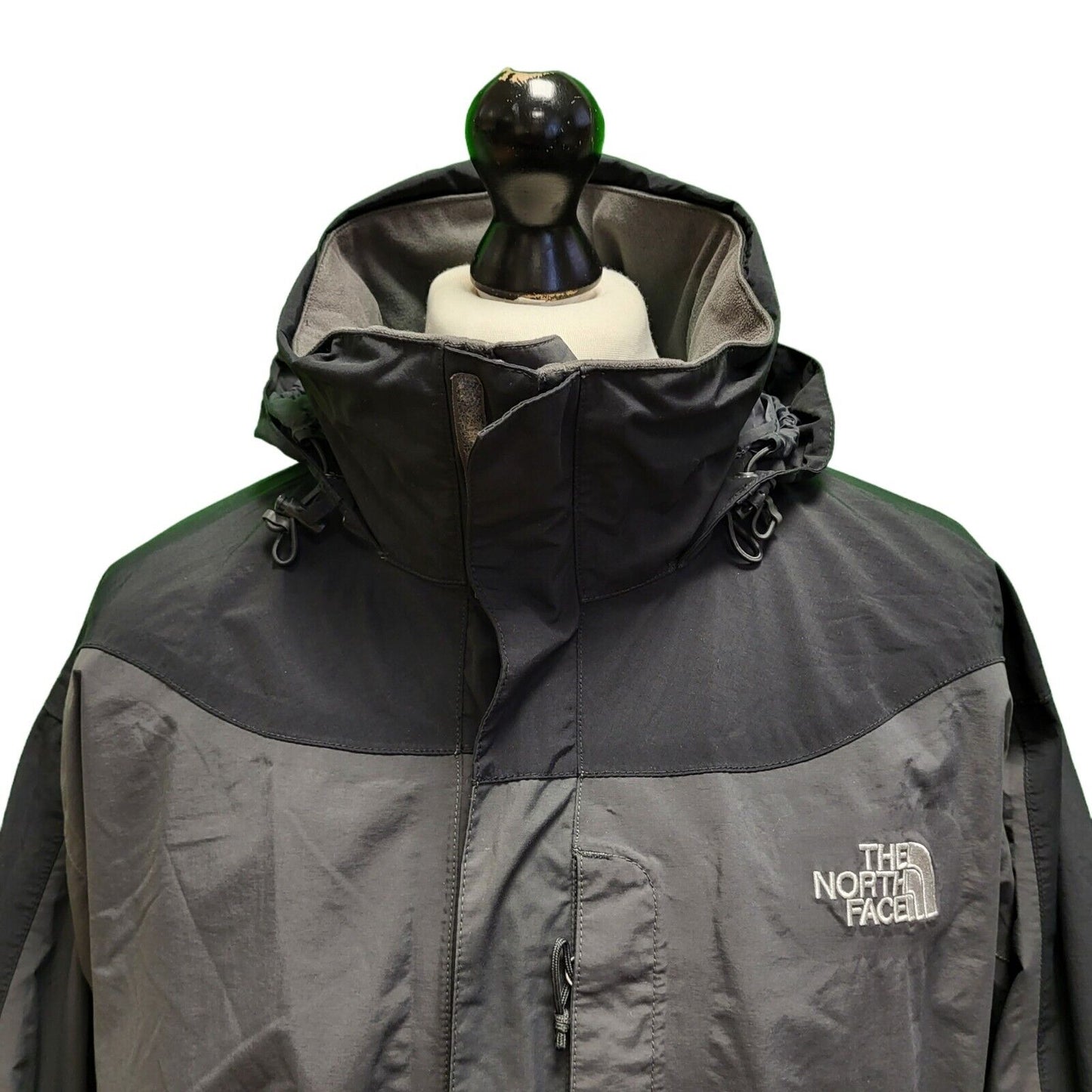 The North Face Hyvent Black Grey Lightweight Hooded Jacket Men's UK S H960