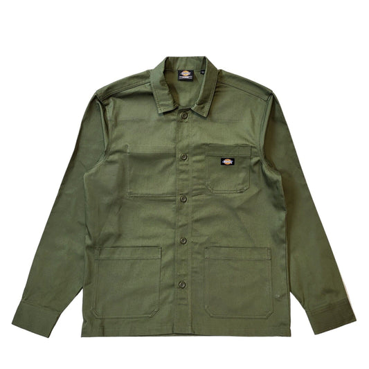Dickies Green Jacket Button Up Collared Uk Men's Size Extra Large G569