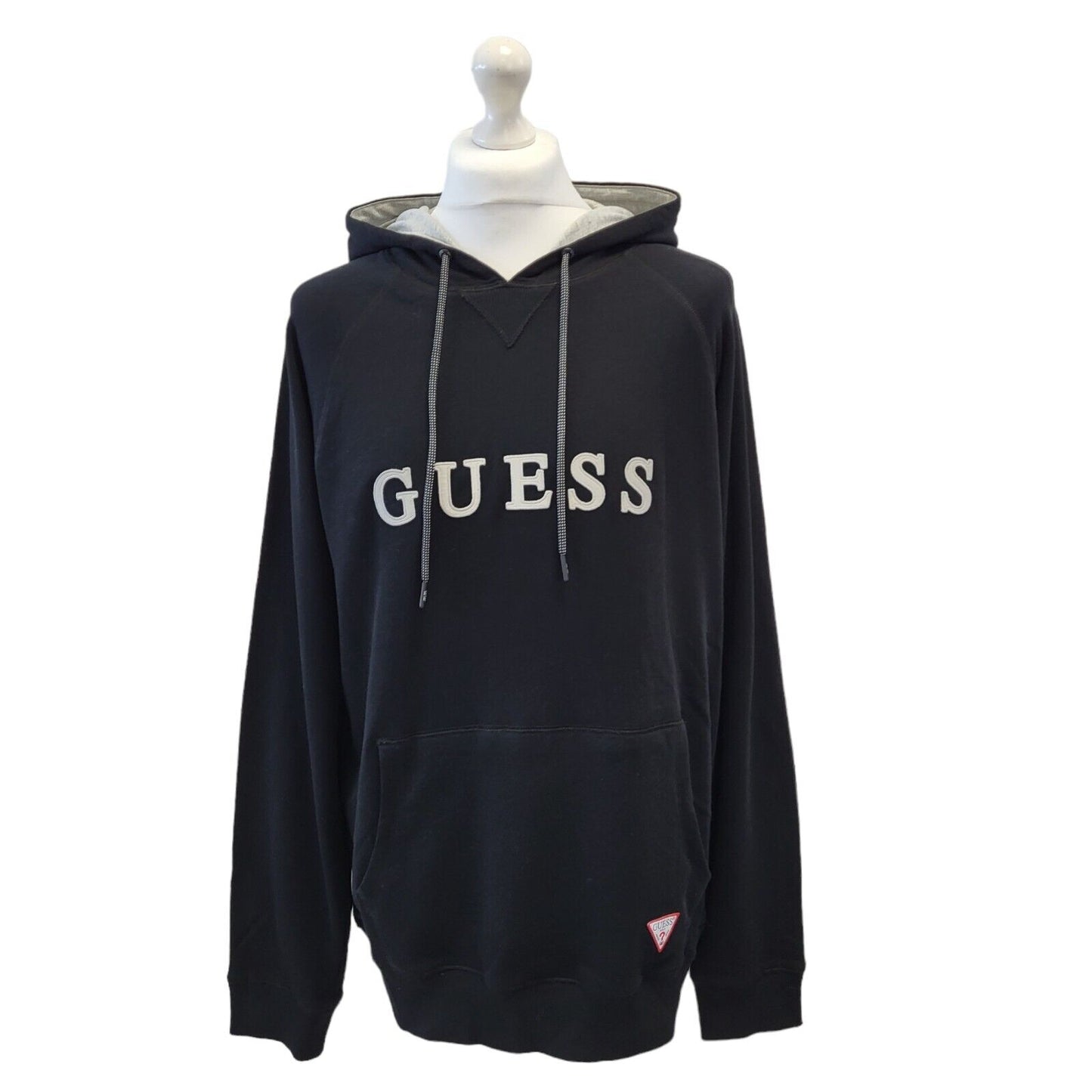 Guess Black Spell Out Retro Long Sleeve Sweatshirt Hoodie Men's Uk XL H109