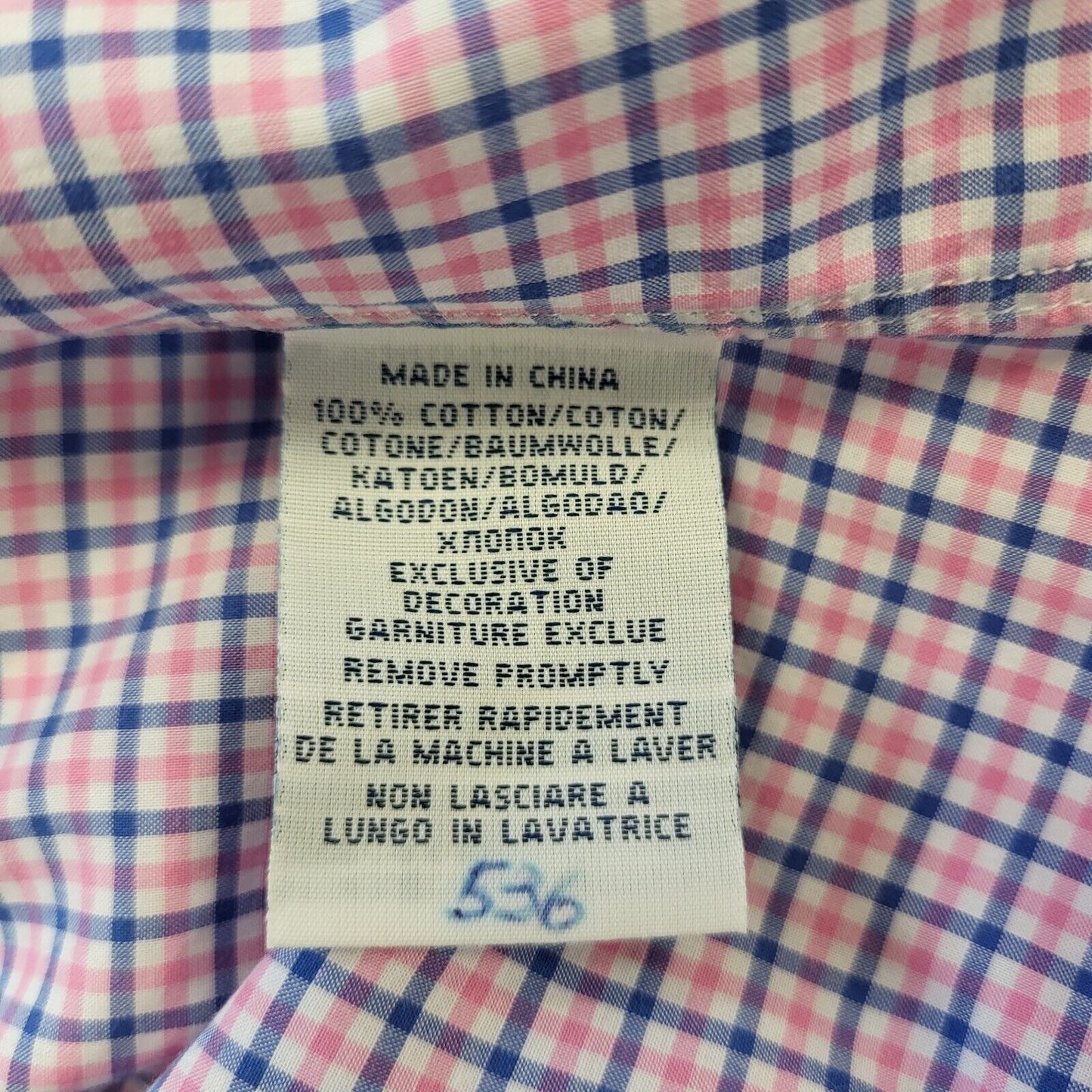 Ralph Lauren Pink Blue Check Long Sleeve Collared Shirt Men's UK S eu 46 H378