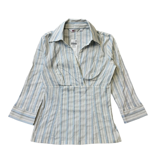 Next White Blue Striped Shirt Uk Women's 8 Bnwt G615