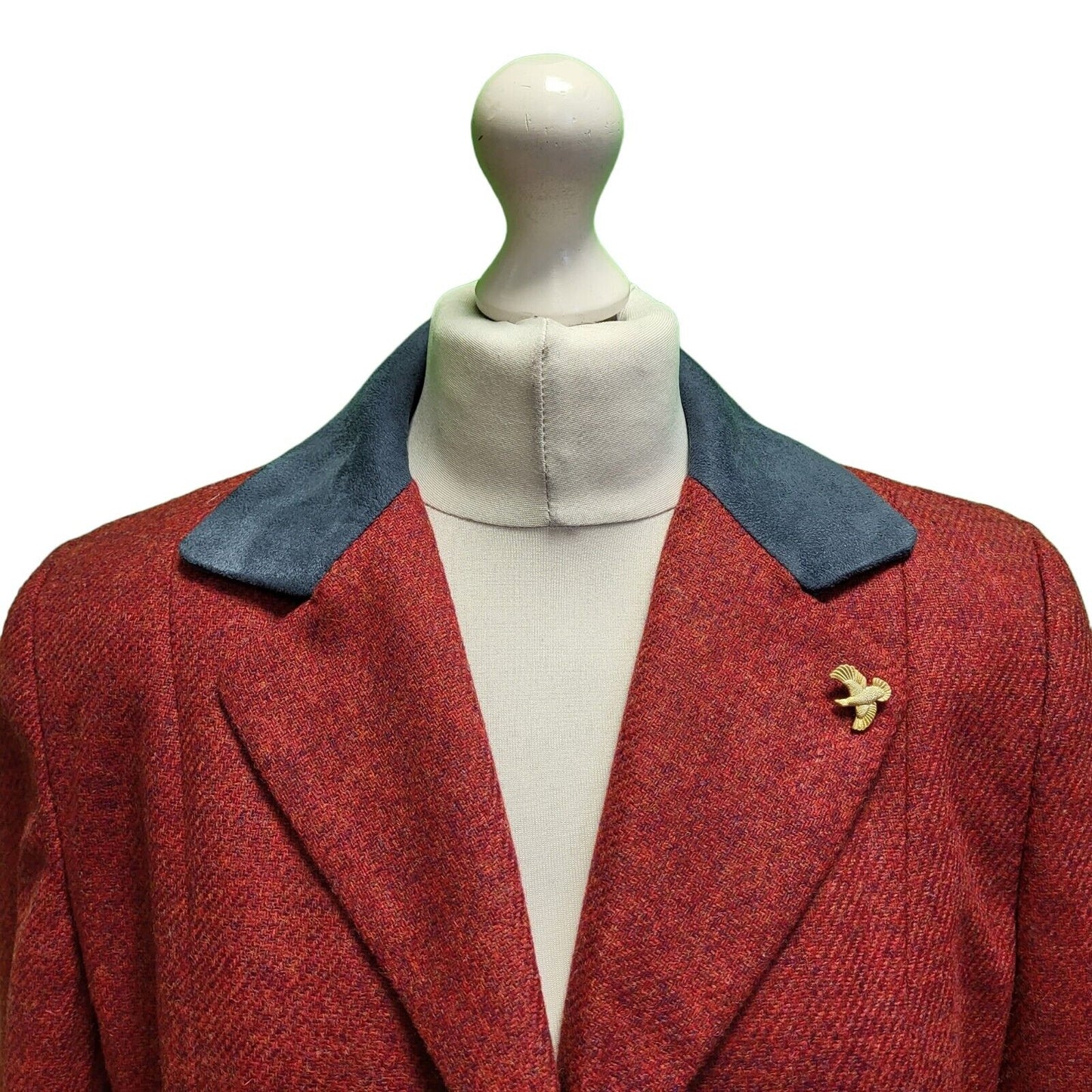 John Partridge Red Button Collared Suit Jacket Uk Women's xL 14 H720