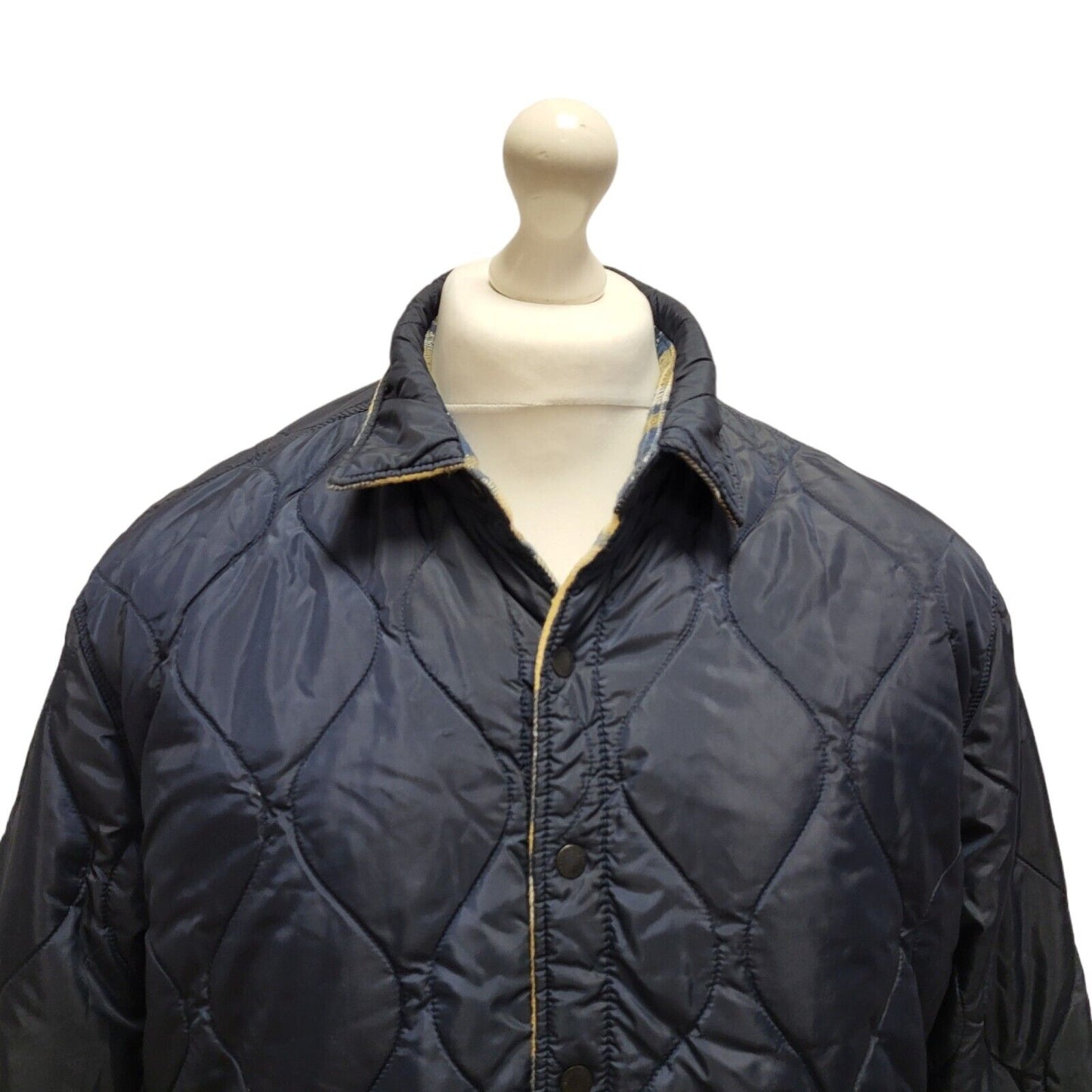 Levi's Reversible Blue Beige Check Jacket Uk Men's XL BB299