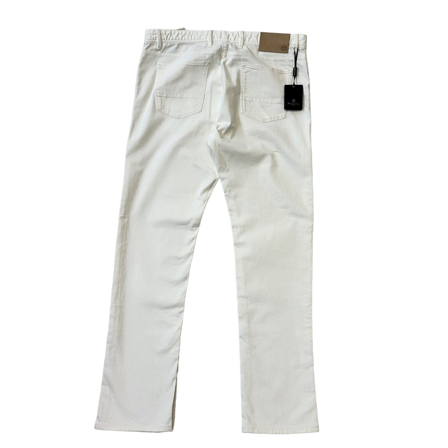 Massimo Dutti White Straight Leg Denim Jeans Uk Men's XL W36 L33 Bnwt G185