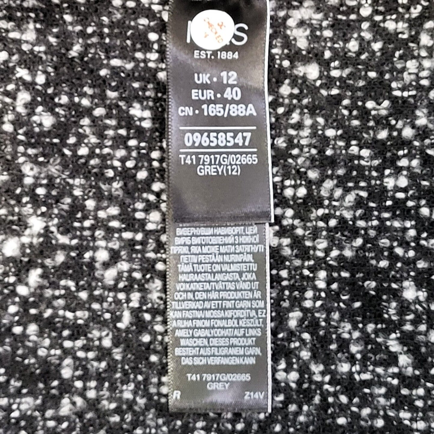 Marks & Spencer Grey Long Sleeve Coat UK Women's 12 BNWT H699