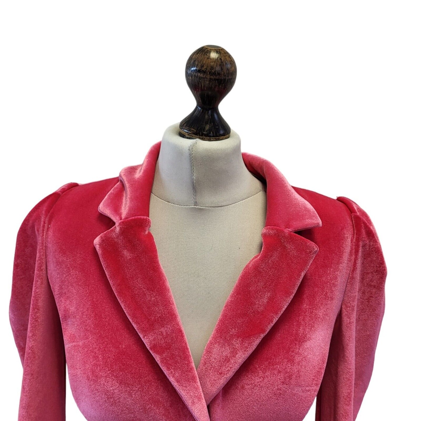 River Island Pink Long Sleeve Velvet Evening Dress Uk Women's 6 Eu 34 Bnwt G254